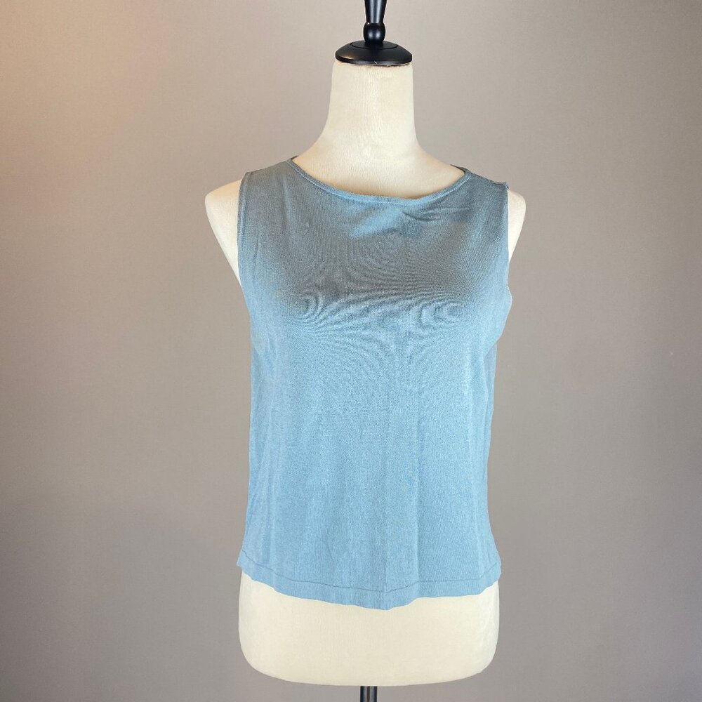 Eileen Fisher Tank Top Women's Size Large Blue-Gray Sleeveless‎ Minimalist